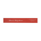 Bande Pour Adresse De Retour Elegant Red Script Baby Shower (Individuel)