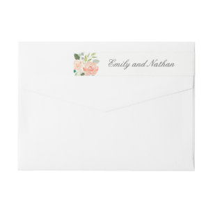 Bande Pour Adresse De Retour Envelopper Floral Blush Aquarelle autour du Étique