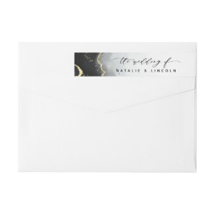 Bande Pour Adresse De Retour Ethereal Mist Ombre Black Watercolor Moody Mariage