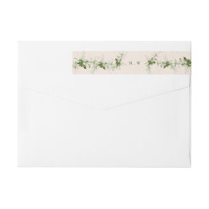 Bande Pour Adresse De Retour Eucalyptus Enveloppe de crème de couronnes Adresse