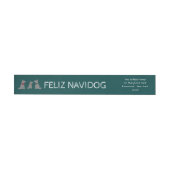 Bande Pour Adresse De Retour Feliz Navidog, Noël à l'espagnol (Individuel)
