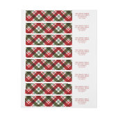 Bande Pour Adresse De Retour Festif Joyeux Noël Rouge Et Vert (Feuille)