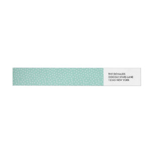 Bande Pour Adresse De Retour Festive Doodle star sur fond menthe personnalisé