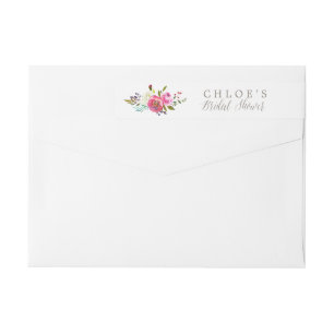 Bande Pour Adresse De Retour Fête de la mariée florale simple de bouquet