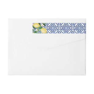 Bande Pour Adresse De Retour Fête de l'mariée blanche bleue citron couleur d'