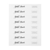 Bande Pour Adresse De Retour Fête des mariées blanche noire (Feuille)