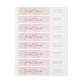 Bande Pour Adresse De Retour Fête des mariées rose aquarelle (Feuille)