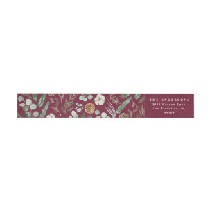Bande Pour Adresse De Retour Feuillage minimal moderne feuillage d'hiver bordea