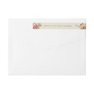 Bande Pour Adresse De Retour Fleurs d'automne Thanksgiving Message Adresse de r