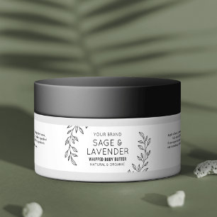 Bande Pour Adresse De Retour Floral moderne noir & blanc 4 OZ Body Product Jar