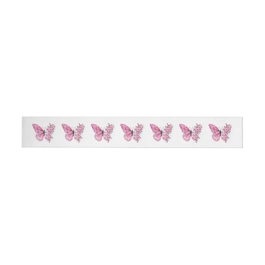 Bande Pour Adresse De Retour Flower Butterfly (Individuel)