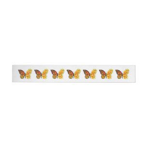 Bande Pour Adresse De Retour Flower Butterfly with Yellow California Poppy