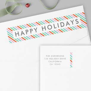 Bande Pour Adresse De Retour Frappes de Noël Adresse de retour colorée modern