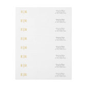 Bande Pour Adresse De Retour Gold Monogram Calligraphy Mariage Adresse de retou (Feuille)