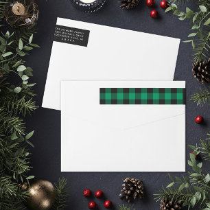 Bande Pour Adresse De Retour Green Buffalo Plaid Holiday Adresse de retour