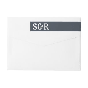 Bande Pour Adresse De Retour Gros Monogramme Moderne Gras Simple Mariage