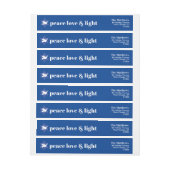 Bande Pour Adresse De Retour Hanoukka moderne bleu & blanc envelopper autour du (Feuille)