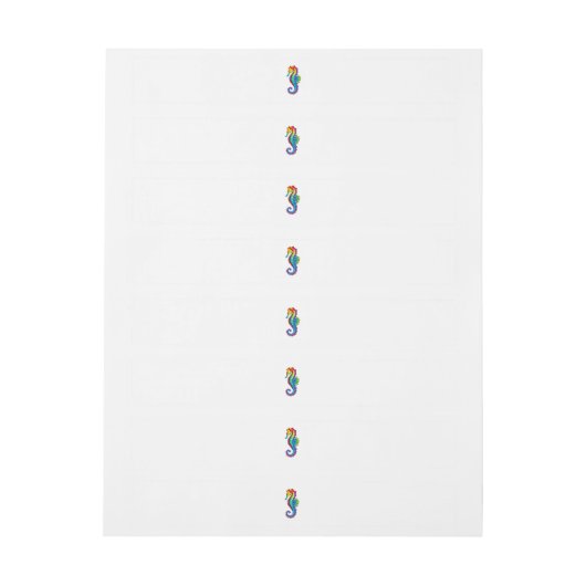 Bande Pour Adresse De Retour Hippocampe polygonal arc-en-ciel (Feuille)