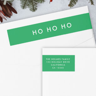 Bande Pour Adresse De Retour Ho Ho Ho Christmas Bright Green Return Adresse