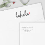 Bande Pour Adresse De Retour Ho Ho Ho | Christmas Heart Return Adresse<br><div class="desc">Étiquette moderne et minimaliste d'adresse de retour de vacances avec "ho ho ho ho ho" en écriture manuscrite typographie suivie d'un coeur rouge. Le nom et l'adresse peuvent être facilement personnalisés pour une touche personnelle.</div>