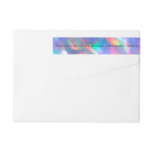 Bande Pour Adresse De Retour Iridescente Ultra Moderne Mariage Monogramme (Dos)