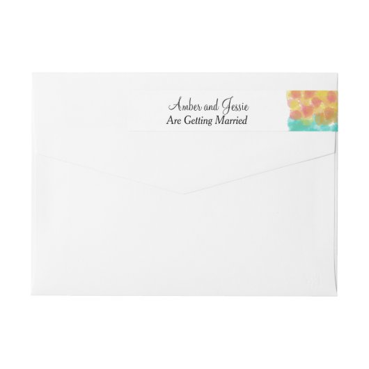 Bande Pour Adresse De Retour Joli Mariage d'aquarelle Gouache (Dos)