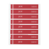 Bande Pour Adresse De Retour Joy Red White Joyeux Noël (Feuille)