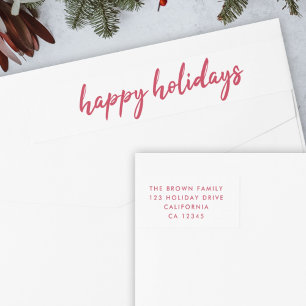 Bande Pour Adresse De Retour Joyeuses fêtes Adresse de retour rouge minimale