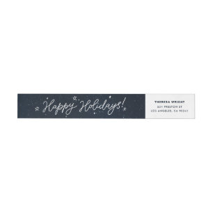 Bande Pour Adresse De Retour Joyeuses vacances Script Starry Night