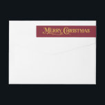 Bande Pour Adresse De Retour Joyeux Noël classique Rouge Adresse de retour Labe<br><div class="desc">Dotés d'un design rouge intemporel et d'une police élégante, ces étiquettes sont parfaits pour répandre la joie tout en gardant votre correspondance élégante et organisée. Idéal pour les cartes de Noël, les invitations à la fête et les forfaits cadeaux. Customisez avec votre nom et votre adresse pour une touche personnelle...</div>