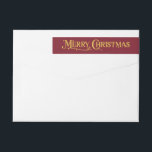 Bande Pour Adresse De Retour Joyeux Noël classique Rouge Adresse de retour Labe<br><div class="desc">Dotés d'un design rouge intemporel et d'une police élégante, ces étiquettes sont parfaits pour répandre la joie tout en gardant votre correspondance élégante et organisée. Idéal pour les cartes de Noël, les invitations à la fête et les forfaits cadeaux. Customisez avec votre nom et votre adresse pour une touche personnelle...</div>
