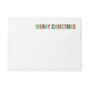 Bande Pour Adresse De Retour "Joyeux Noël" Colorful Gras Lettres Vacances