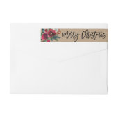 Bande Pour Adresse De Retour Joyeux Noël Floral (Dos)