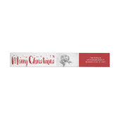 Bande Pour Adresse De Retour Joyeux Noël Pinceau Script Étoiles Adresse photo (Individuel)