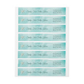 Bande Pour Adresse De Retour Joyeux Noël Turquoise Joyeux Joyeux Joyeux Joyeux (Feuille)