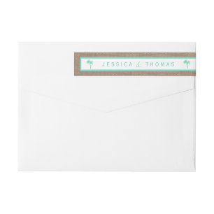 Bande Pour Adresse De Retour La collection Tropical Palm Tree Beach Wedding