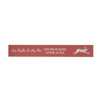Bande Pour Adresse De Retour Lapin Serene Leaping - Rouge