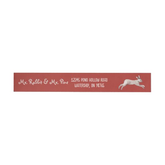 Bande Pour Adresse De Retour Lapin Serene Leaping - Rouge (Individuel)