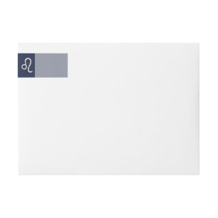 Bande Pour Adresse De Retour Léo Zodiac Sign on Navy Blue Carbon Fiber Print
