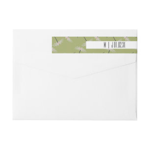 Bande Pour Adresse De Retour Logo de mariage de verdure florale botanique verte