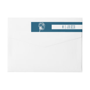 Bande Pour Adresse De Retour Logo de mariage dessin botanique floral Cotton Pla