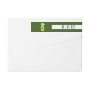 Bande Pour Adresse De Retour Logo de mariage vert audacieux à l'aquarelle Anana