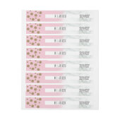 Bande Pour Adresse De Retour Logo du Mariage du pinceau Marbre blanc Faux Parti (Feuille)