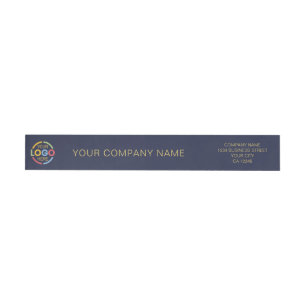 Bande Pour Adresse De Retour Logo personnalisé minimaliste bleu marine pour ent