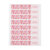 Bande Pour Adresse De Retour LOVE Typographie Motif Saint Valentin (Feuille)