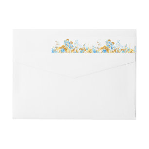 Bande Pour Adresse De Retour luxueux monogramme bleu turquoise envelopper un ma