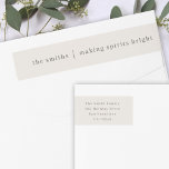 Bande Pour Adresse De Retour Making Spirits | Natural Neutral Christmas<br><div class="desc">Stylish est un mode d’holiday wrap around address label with a classic typographiy quote "making spirits bright" with a dividing line and family name in white. Les objets de design ont une nature neutre soft taupe ivory cream color. The address, greeting and name can be easily customized for a design...</div>