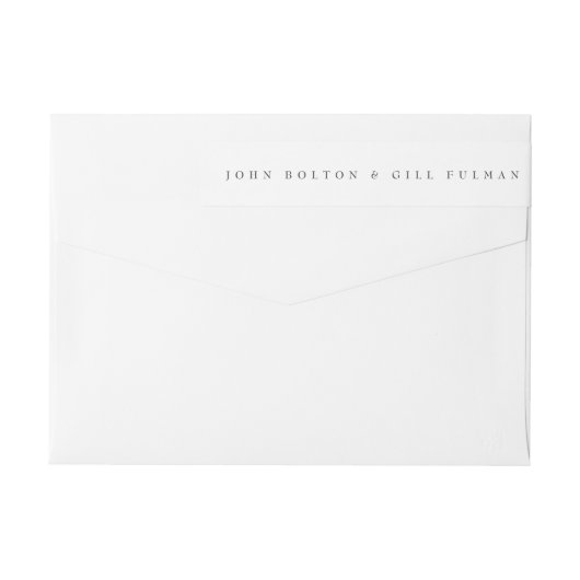 Bande Pour Adresse De Retour mariage classique romantique (Dos)