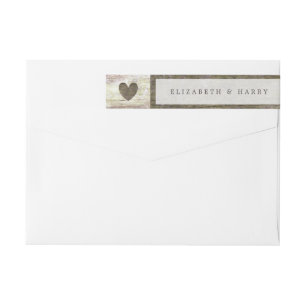 Bande Pour Adresse De Retour Mariage Country Wood Heart