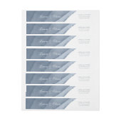 Bande Pour Adresse De Retour Mariage d'aquarelle bleu ardoise Ombre (Feuille)